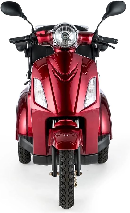 VELECO ZT15 - Dreirad Mobilitätsroller – komplett montiert und fahrbereit – elektromagnetische Bremse – Digitaler Tachometer - geräumiger Stauraum - 3 Rad Seniorenmobil (ROT)