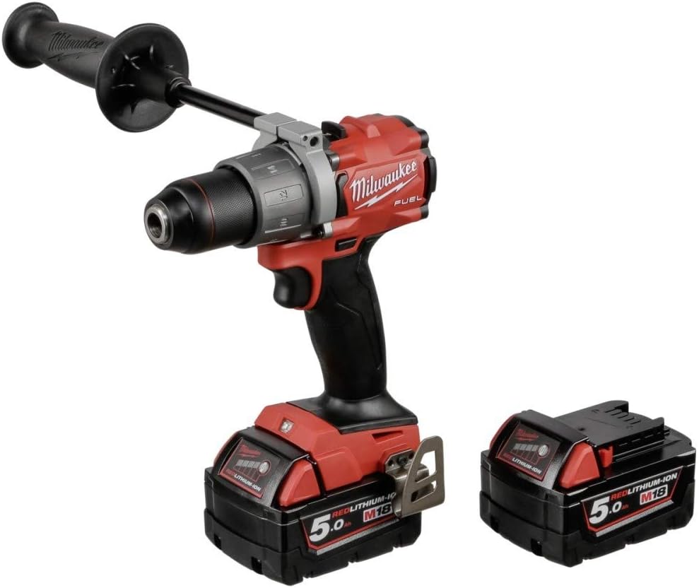 Milwaukee M18 Fuel FPD2-502X Schlagbohrschrauber M 18 FPD2 18,0 Volt / 5,0 Ah Li-Ion 4933464264 Akku-Bohrschrauber, Batteriebetrieben, 18 V, Rot und Schwarz