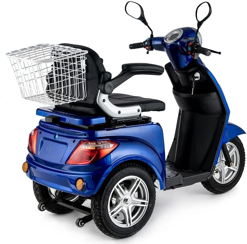 VELECO ZT15 - Dreirad Mobilitätsroller – komplett montiert und fahrbereit – elektromagnetische Bremse – Digitaler Tachometer - geräumiger Stauraum - 3 Rad Seniorenmobil (ROT)