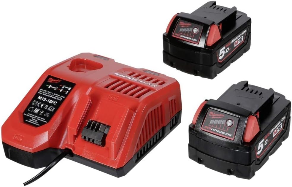 Milwaukee M18 Fuel FPD2-502X Schlagbohrschrauber M 18 FPD2 18,0 Volt / 5,0 Ah Li-Ion 4933464264 Akku-Bohrschrauber, Batteriebetrieben, 18 V, Rot und Schwarz