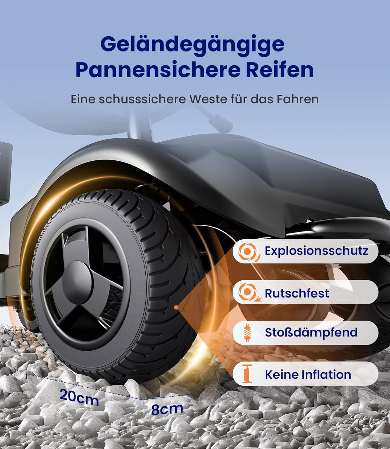 VOCIC Elektromobil Klappbar für Senioren, 20KM Stabiler Mobilitätsroller 4 Räder 136KG, Schwarz