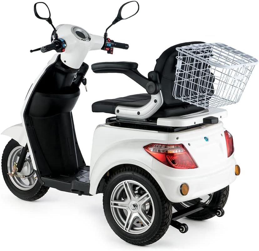 VELECO ZT15 - Dreirad Mobilitätsroller – komplett montiert und fahrbereit – elektromagnetische Bremse – Digitaler Tachometer - geräumiger Stauraum - 3 Rad Seniorenmobil (ROT)