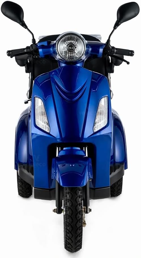 VELECO ZT15 - Dreirad Mobilitätsroller – komplett montiert und fahrbereit – elektromagnetische Bremse – Digitaler Tachometer - geräumiger Stauraum - 3 Rad Seniorenmobil (ROT)