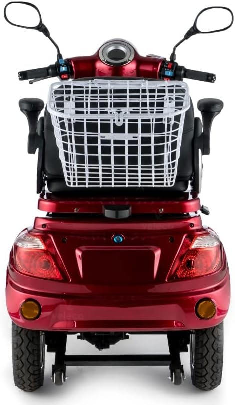 VELECO ZT15 - Dreirad Mobilitätsroller – komplett montiert und fahrbereit – elektromagnetische Bremse – Digitaler Tachometer - geräumiger Stauraum - 3 Rad Seniorenmobil (ROT)