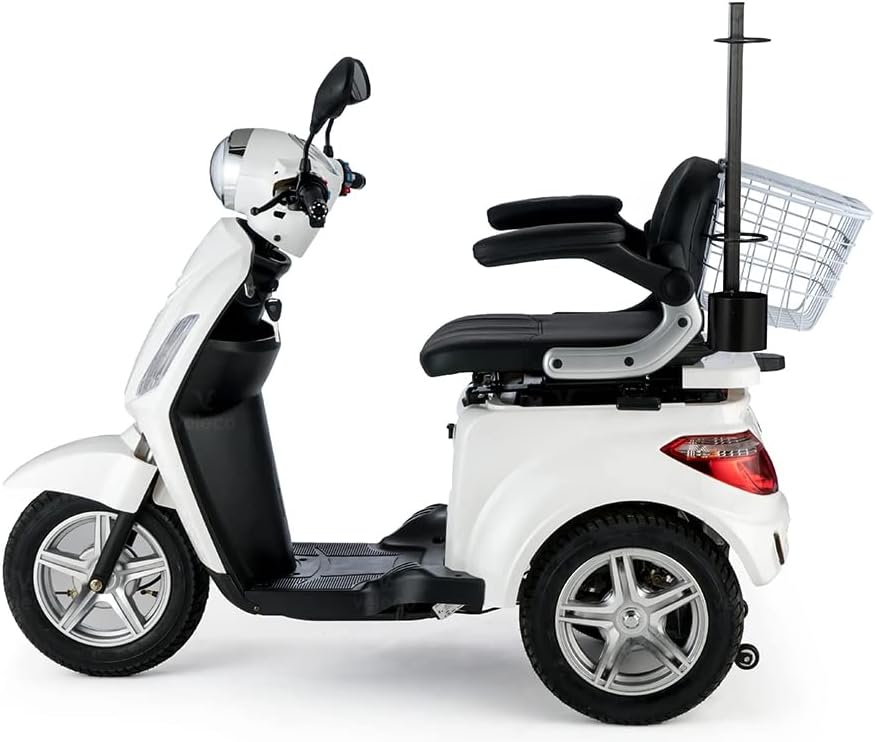 VELECO ZT15 - Dreirad Mobilitätsroller – komplett montiert und fahrbereit – elektromagnetische Bremse – Digitaler Tachometer - geräumiger Stauraum - 3 Rad Seniorenmobil (ROT)