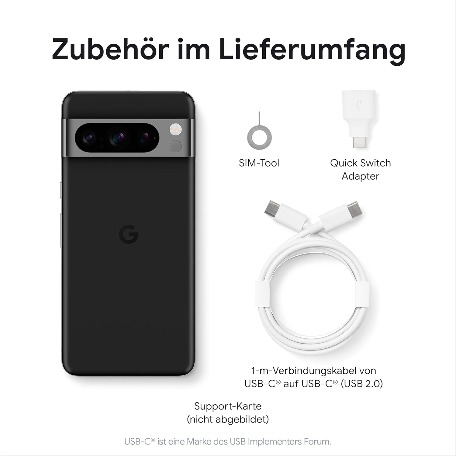 Google Pixel 8 Pro – Android Smartphone ohne SIM-Lock mit Teleobjektiv, langer Akkulaufzeit und Super Actua Display – Obsidian, 128GB