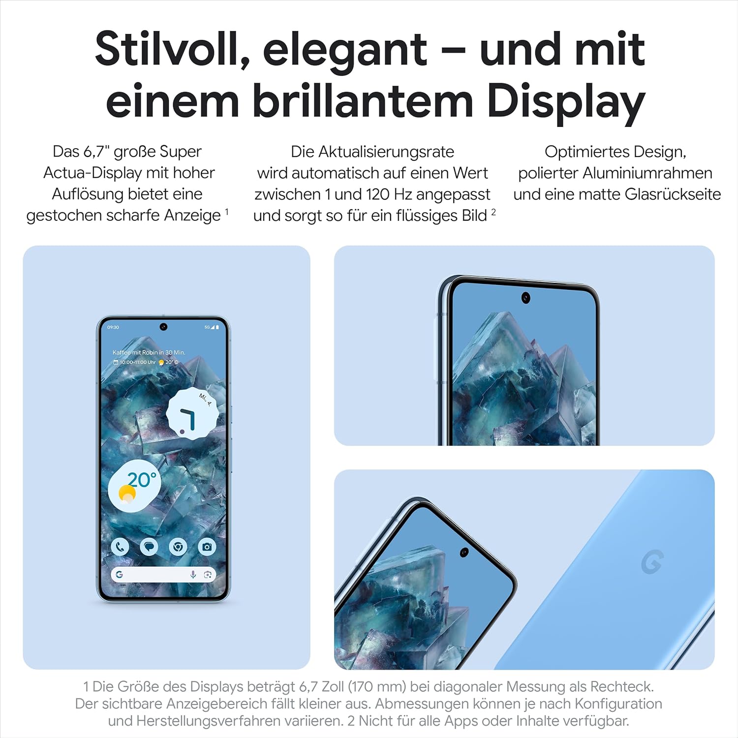 Google Pixel 8 Pro – Android Smartphone ohne SIM-Lock mit Teleobjektiv, langer Akkulaufzeit und Super Actua Display – Obsidian, 128GB