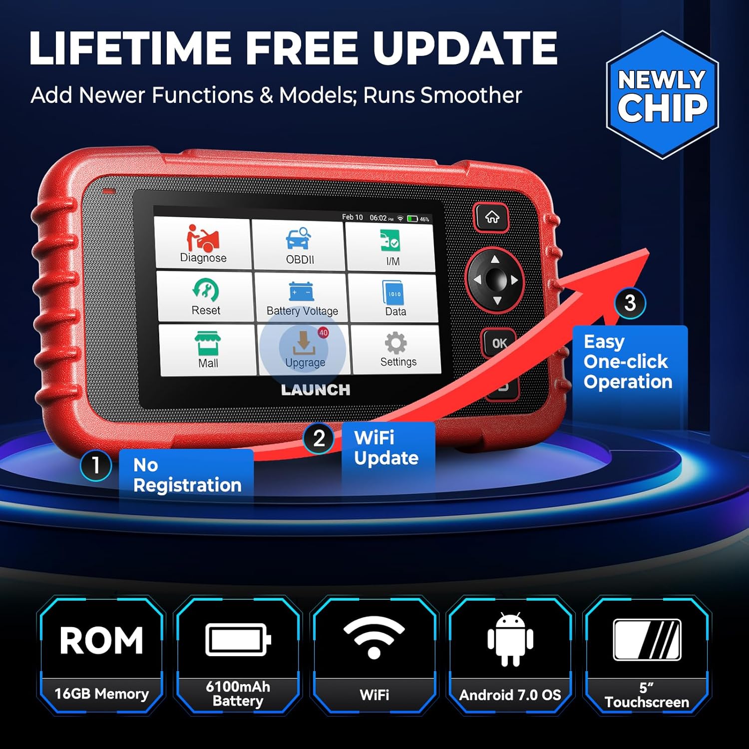 LAUNCH CRP129X V2.0 obd2 Diagnosegerät mit 4-Systemdiagnosen (Motor SRS at/MT und ABS) zurücksetzen für öl SAS EPB TPMS BMS DPF ABS AFS ETS ADBLUE AIRFUEL Bremse, 12 Reset-Funktionen, AutoVIN