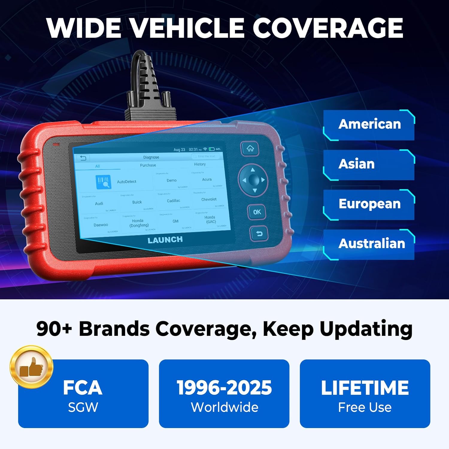 LAUNCH CRP129X V2.0 obd2 Diagnosegerät mit 4-Systemdiagnosen (Motor SRS at/MT und ABS) zurücksetzen für öl SAS EPB TPMS BMS DPF ABS AFS ETS ADBLUE AIRFUEL Bremse, 12 Reset-Funktionen, AutoVIN