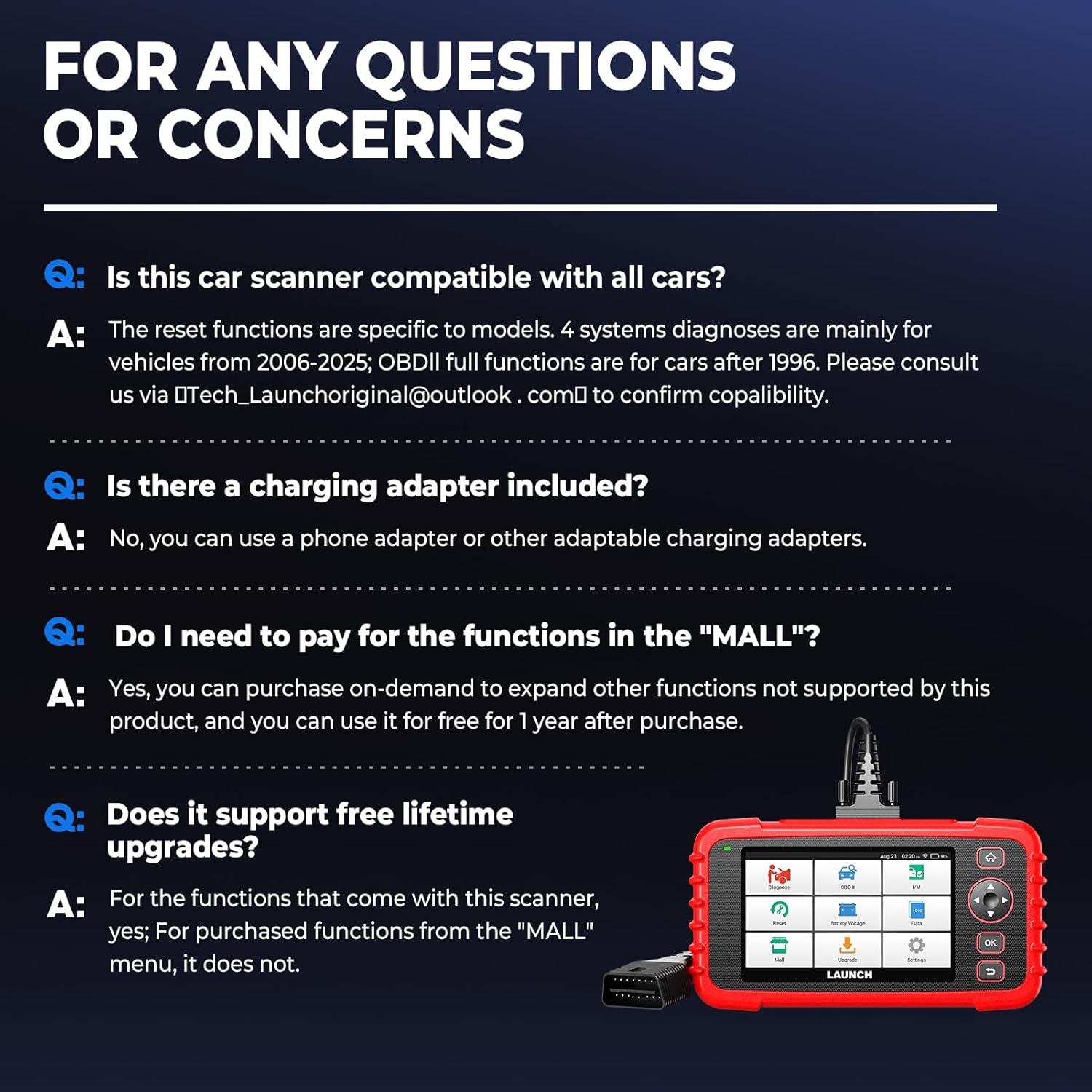 LAUNCH CRP129X V2.0 obd2 Diagnosegerät mit 4-Systemdiagnosen (Motor SRS at/MT und ABS) zurücksetzen für öl SAS EPB TPMS BMS DPF ABS AFS ETS ADBLUE AIRFUEL Bremse, 12 Reset-Funktionen, AutoVIN