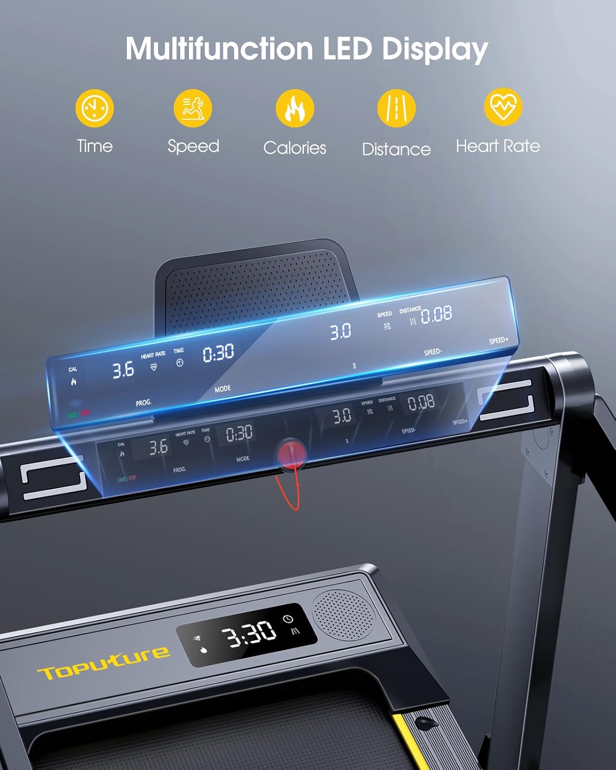 Klappbar Laufband für Zuhause, 2 in 1 Walking Pad mit Großer Lauffläche, 14 km/h Home Treadmill, Dual LED Anzeige, 12 Laufprogramme, Herzfrequenzmessung, APP und Fernbedienung, Keine Installation