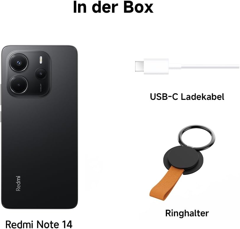 【DE】Xiaomi Redmi Note 14 Smartphone, 8 + 256GB, Blue, 108MP AI-Kamerasystem, 5500mAh Akku, 120Hz Augenschutzdisplay, AI-Funktionen