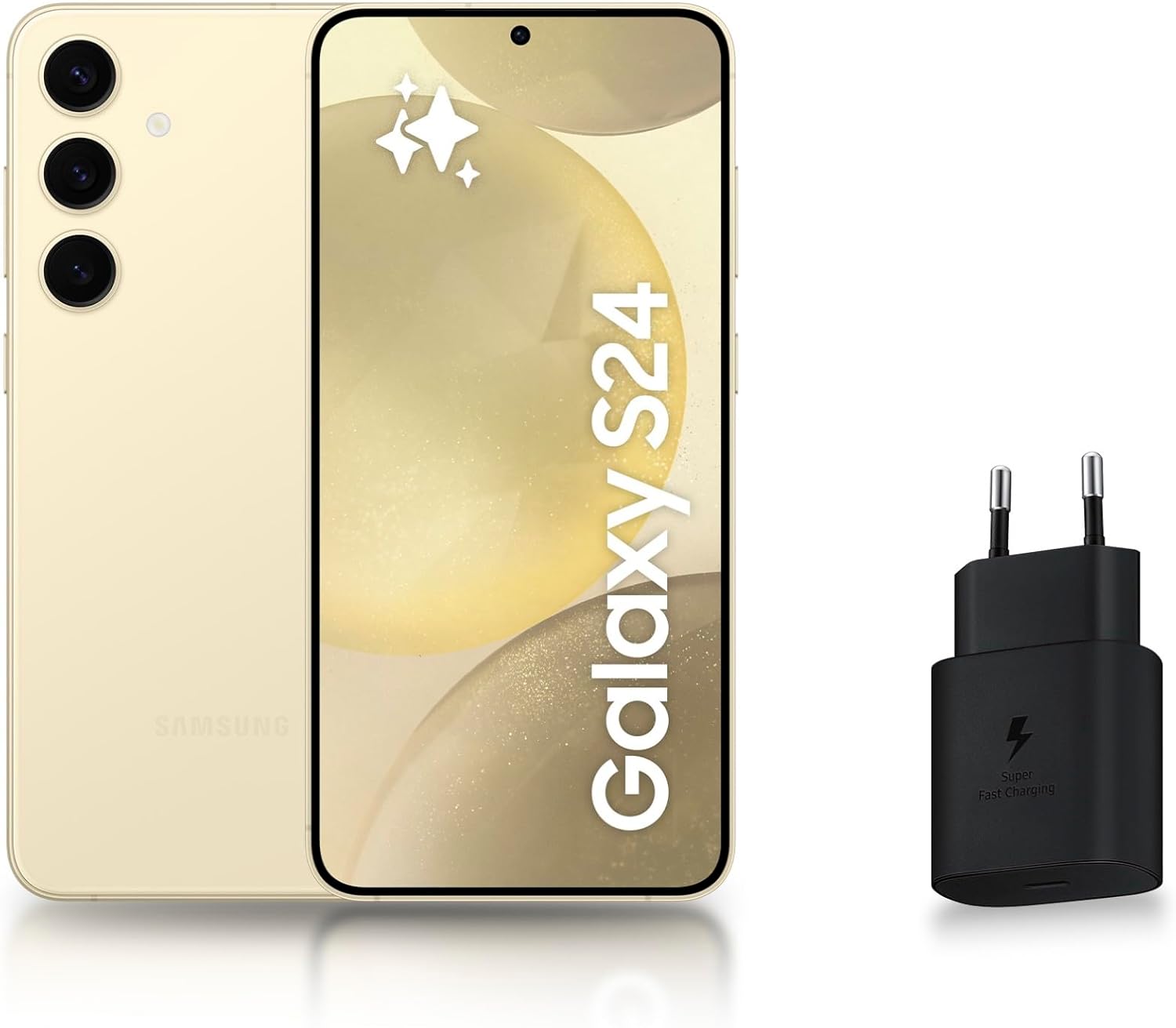 【FR】Samsung Galaxy S24, Smartphone Android 5G, 128 Go, Chargeur Secteur Rapide 25W Inclus, Smartphone déverrouillé, Argent, Version FR