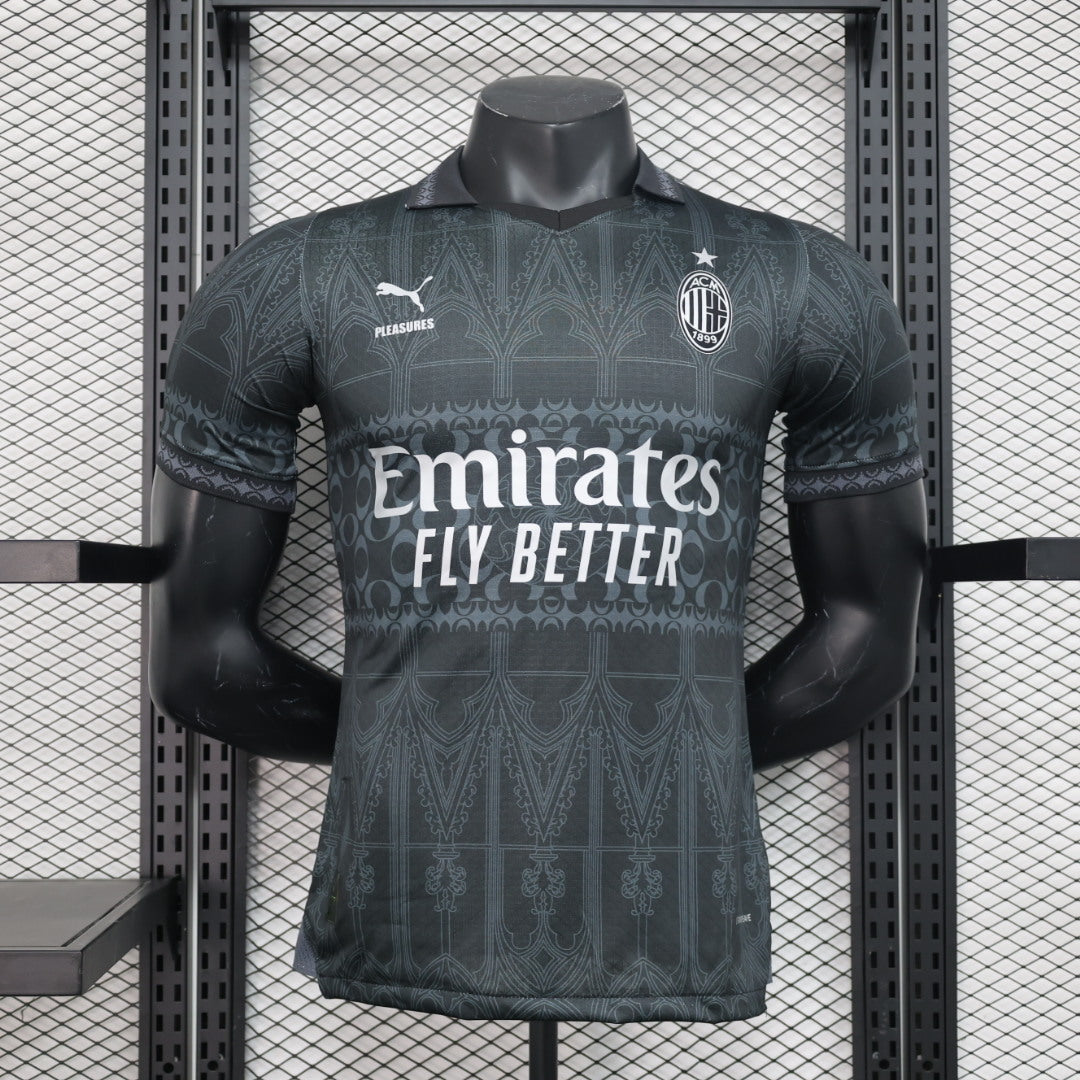 AC Milan x Pleasures maillot foot noir 2024 2025 Fourth