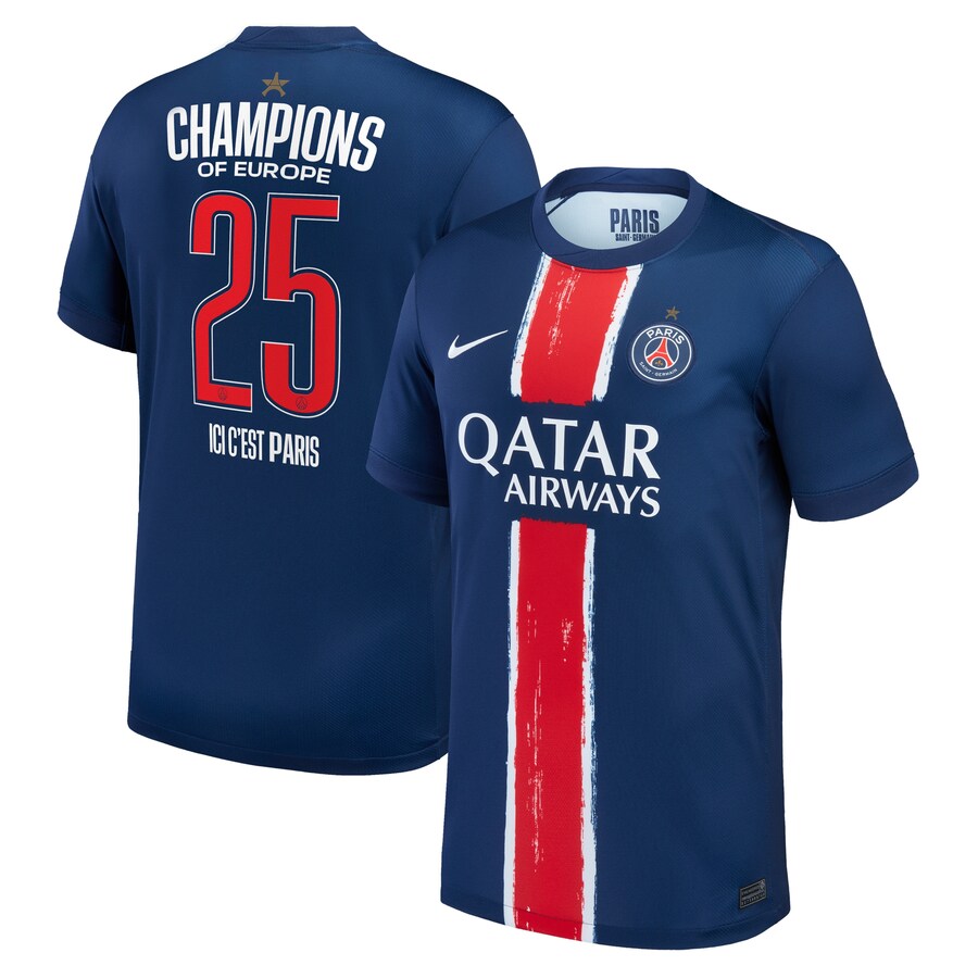 Paris Saint Germain PSG maillot foot étoile 2024 2025 domicile Ligue des Champions