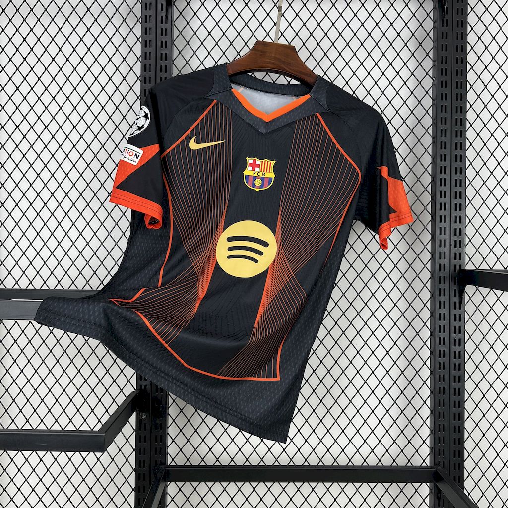 FC Barcelone maillot foot concept  noir orange 2025 2026