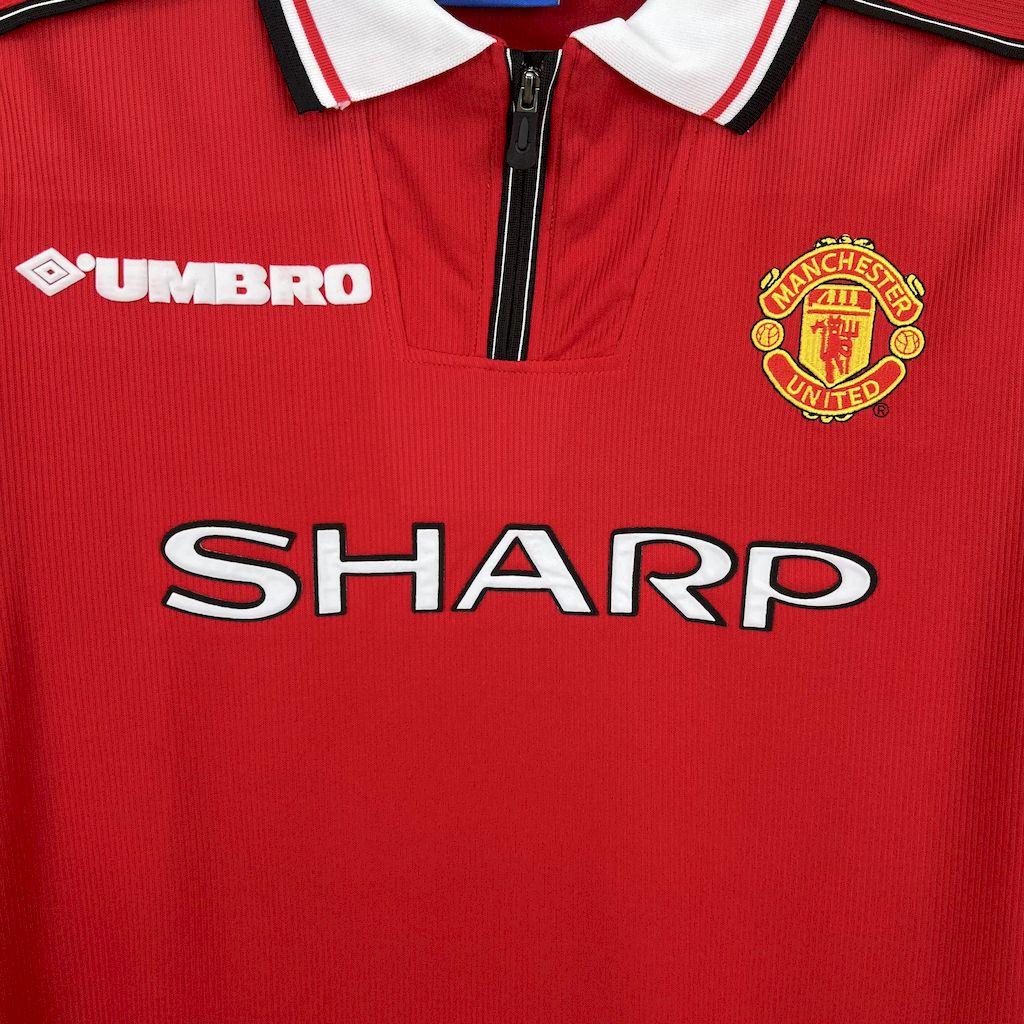 Manchester United maillot foot Retro 1998 1999 Manches Longues