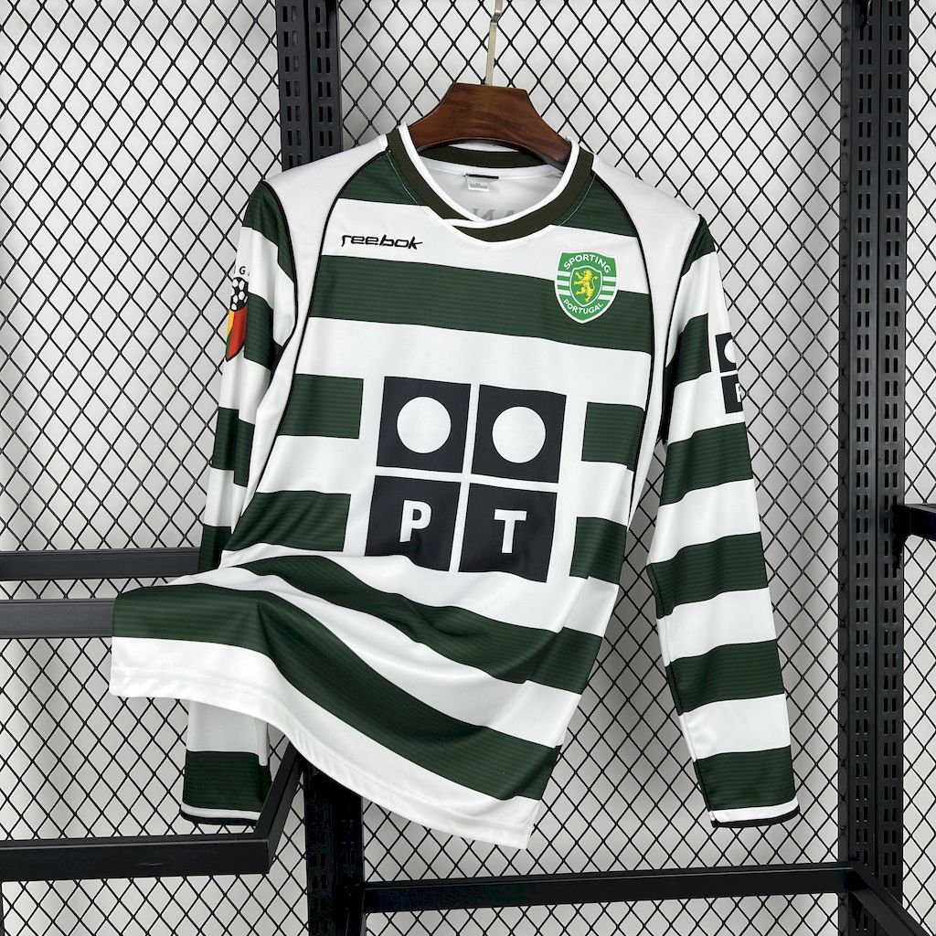 Sporting maillot foot Retro 2001 2003 Manches Longues