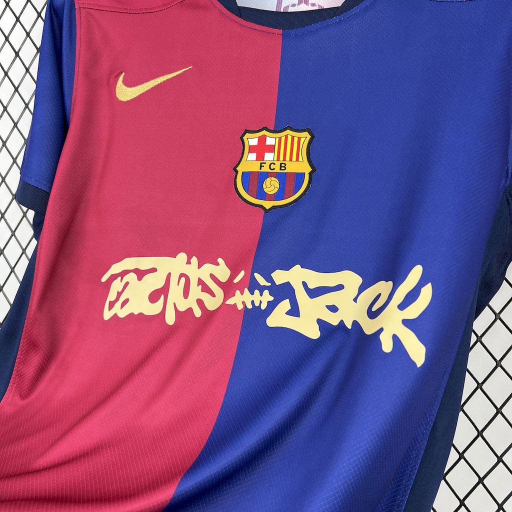 FC Barcelone maillot foot domicile 2024 2025 Travis Scott Cactus Jack