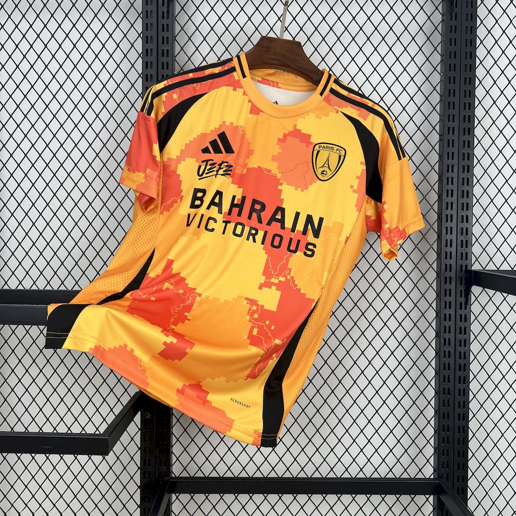 Paris FC maillot foot third 2024 2025 Ninho Jefe Orange