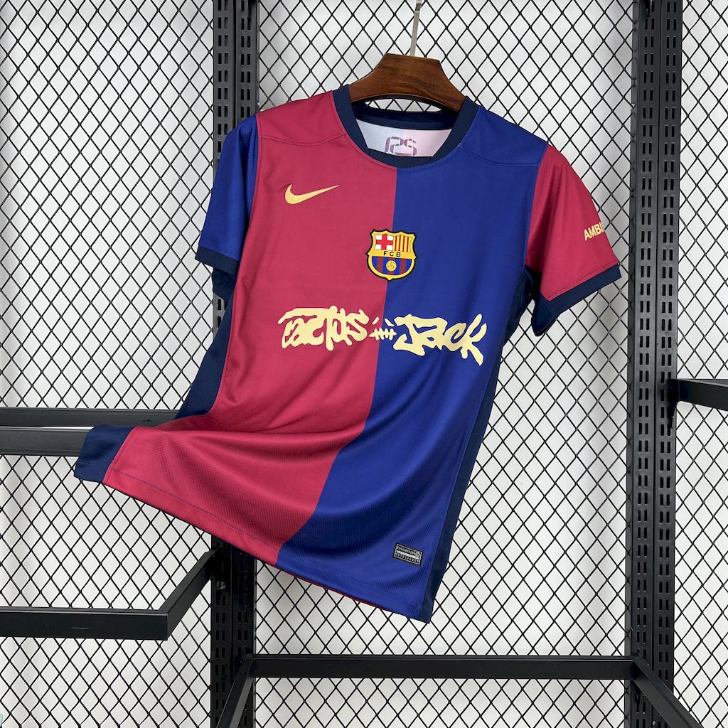 FC Barcelone maillot foot domicile 2024 2025 Travis Scott Cactus Jack