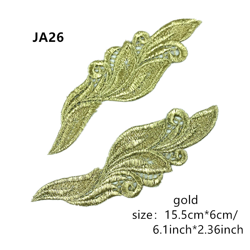 10 Mirror Pair Venise Lady Dress Sewing Gold Flower Floral Lace Trims Applique patch LP-JA26