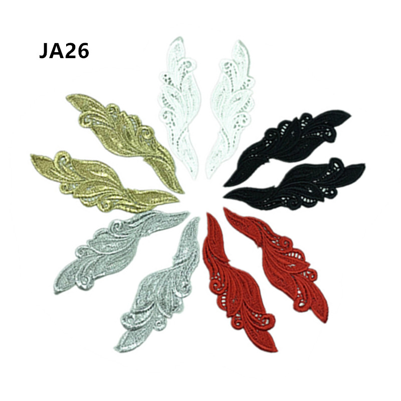 10 Mirror Pair Venise Lady Dress Sewing Gold Flower Floral Lace Trims Applique patch LP-JA26