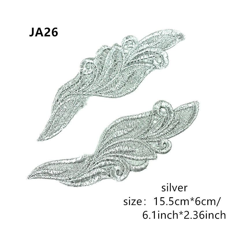 10 Mirror Pair Venise Lady Dress Sewing Gold Flower Floral Lace Trims Applique patch LP-JA26