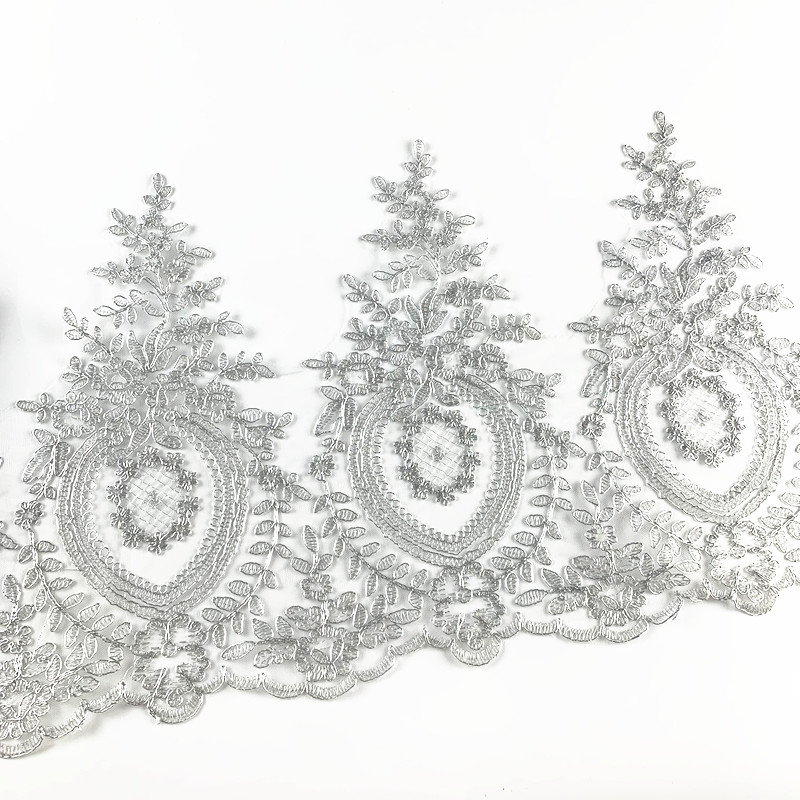 zsbszc 1 yard 30CM width gold white Lace Trim Delicate Wedding Veil Head Ornaments Lace Applique Dress DIY Lace Accessories CG01