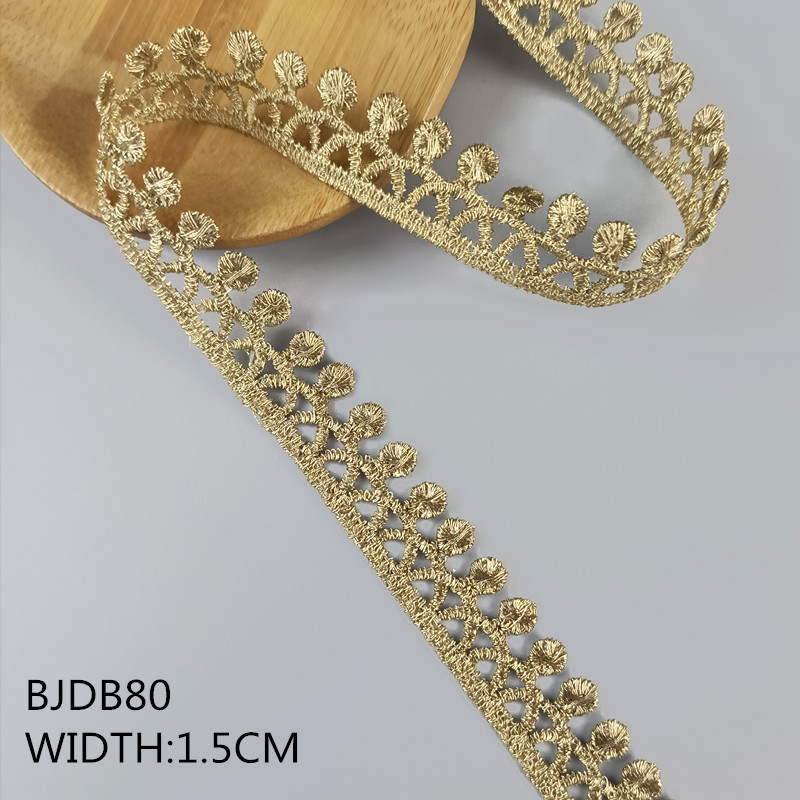 2 yards width 1.5-11.5CM gold lace DIY lolita garment accessorie sewing trim the queen dress wedding lace material BJDB80 BJDB89