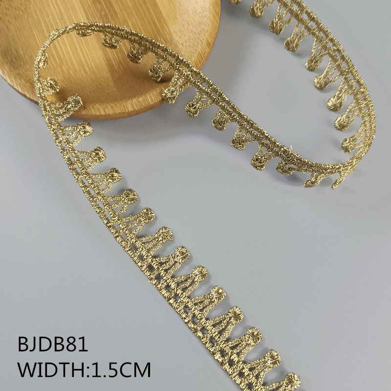 2 yards width 1.5-11.5CM gold lace DIY lolita garment accessorie sewing trim the queen dress wedding lace material BJDB80 BJDB89