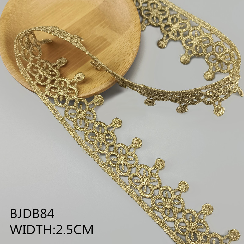 2 yards width 1.5-11.5CM gold lace DIY lolita garment accessorie sewing trim the queen dress wedding lace material BJDB80 BJDB89