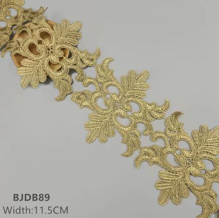 2 yards width 1.5-11.5CM gold lace DIY lolita garment accessorie sewing trim the queen dress wedding lace material BJDB80 BJDB89