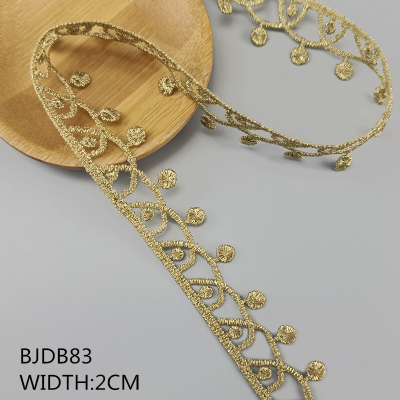 2 yards width 1.5-11.5CM gold lace DIY lolita garment accessorie sewing trim the queen dress wedding lace material BJDB80 BJDB89