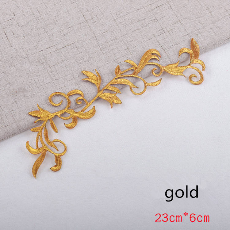 5 PCS New Gold and silver pattern embroidery women clothing accessories patches for clothing gothic iron on clothing CA004