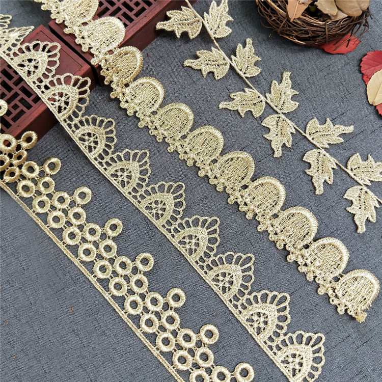 gold  silver   lace trim