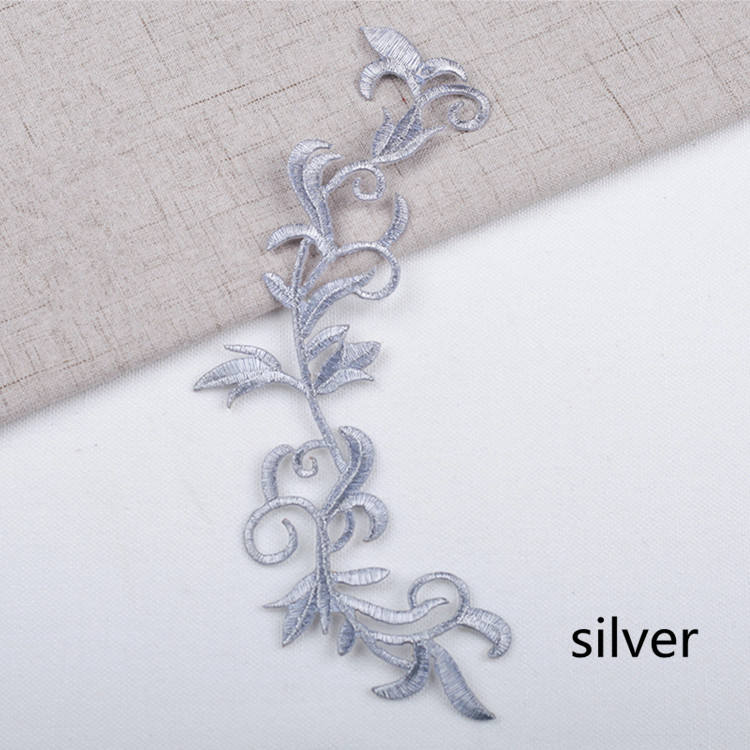 5 PCS New Gold and silver pattern embroidery women clothing accessories patches for clothing gothic iron on clothing CA004