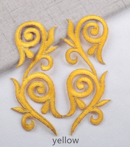 5PCS  Xiangyun embroidery cloth applique gold and silver thread ironing decal DIY ancient costume moiré cloth decal CA010