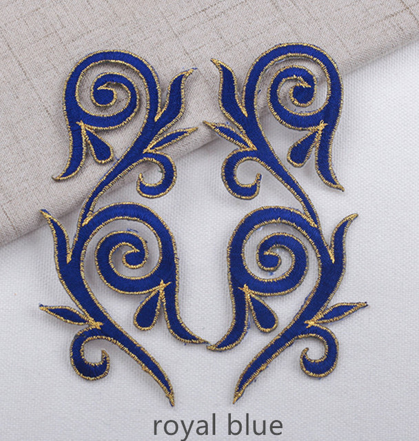 5PCS  Xiangyun embroidery cloth applique gold and silver thread ironing decal DIY ancient costume moiré cloth decal CA010