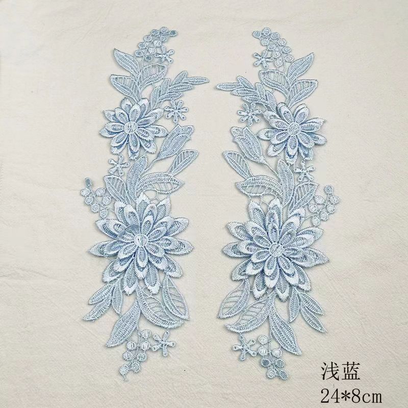 5PCS NEW 3D  Delicate Wedding Veil Head Ornaments Lace Applique Lace Trim Dress DIY Lace Accessories DA016