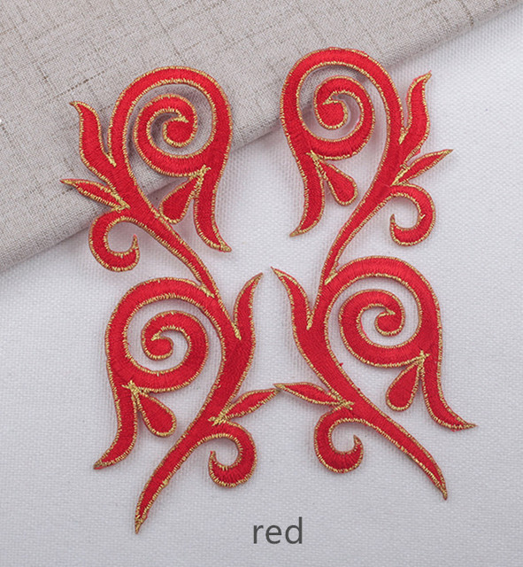 5PCS  Xiangyun embroidery cloth applique gold and silver thread ironing decal DIY ancient costume moiré cloth decal CA010