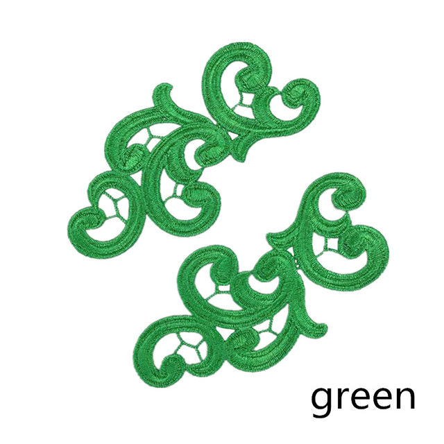 embroidery flower patches lace applique collar wedding dress formal accessories fabric 17CM*9CM 5pairs   DA89