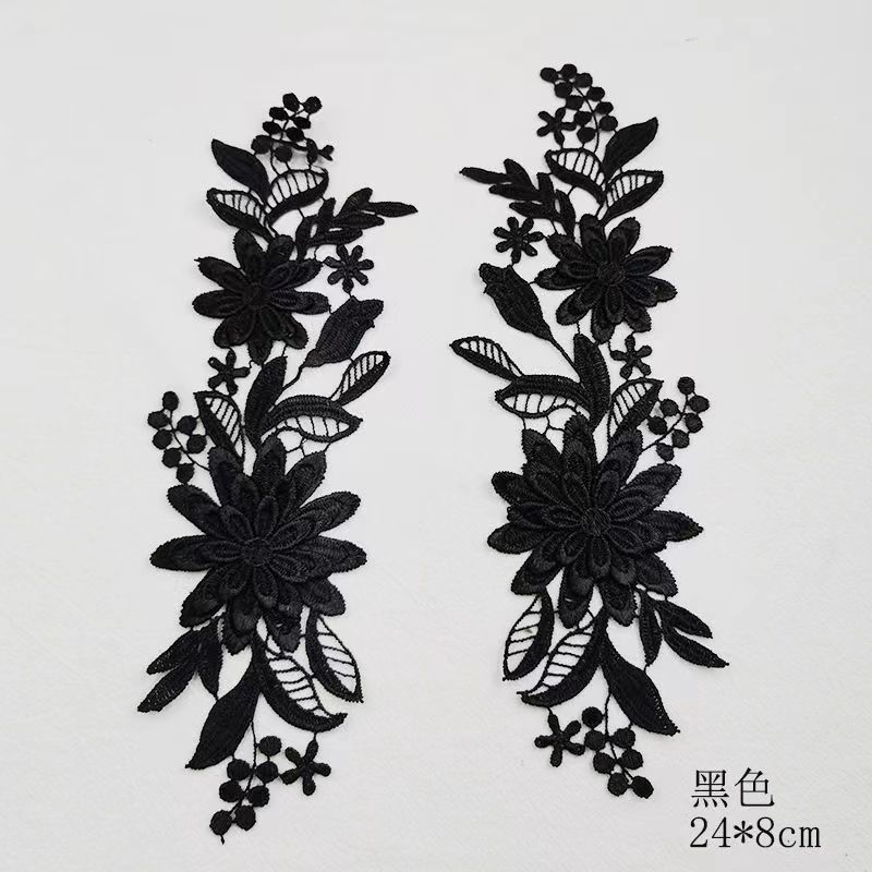 5PCS NEW 3D  Delicate Wedding Veil Head Ornaments Lace Applique Lace Trim Dress DIY Lace Accessories DA016