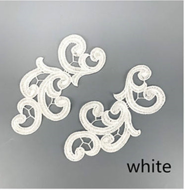 embroidery flower patches lace applique collar wedding dress formal accessories fabric 17CM*9CM 5pairs   DA89