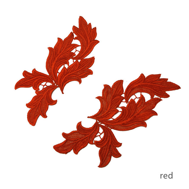 LP-DA95  embroidery flower patches lace applique collar wedding dress formal dress accessories fabric 23*9cm 5 pairs