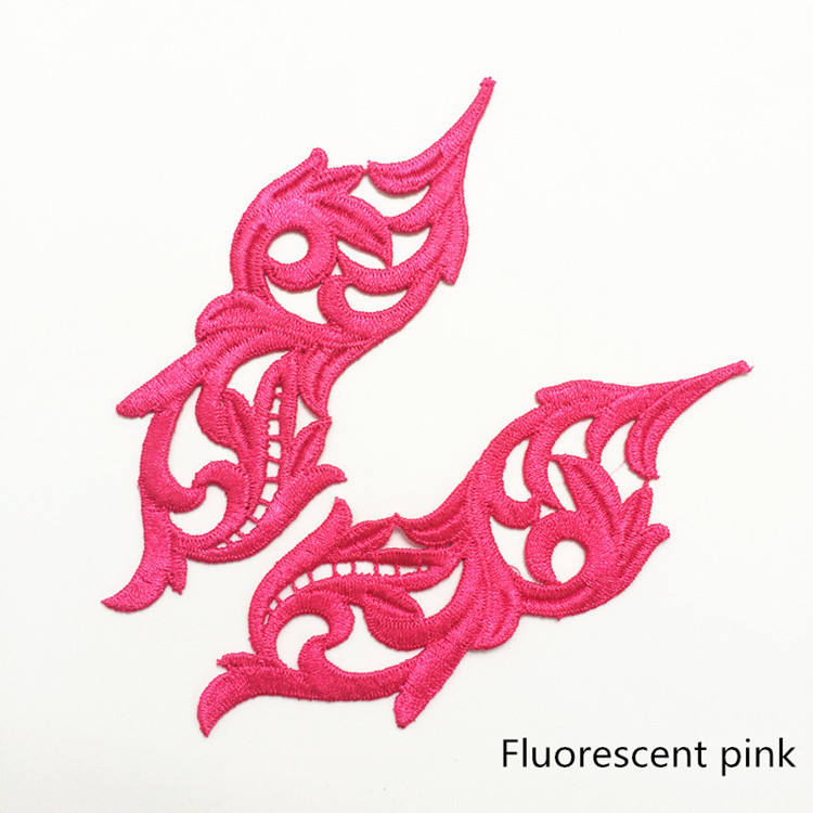 zsbszc 5pairs fluorescent color Flower Lace Trim Tango dance ballet costumes Dress Decor Sewing Crafts lace Applique patch DA002