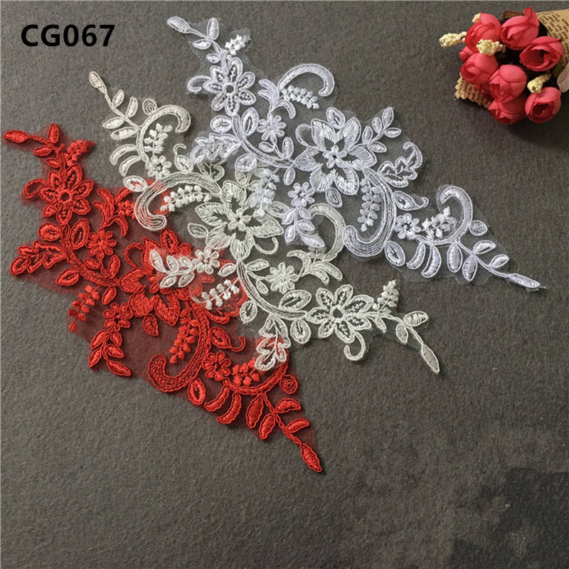 5PCS High-quality five-pointed star wedding dress car ribs, floral lace, lace accessories, DIY jewelry  CG067
