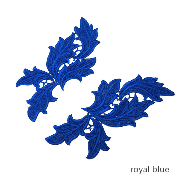 LP-DA95  embroidery flower patches lace applique collar wedding dress formal dress accessories fabric 23*9cm 5 pairs