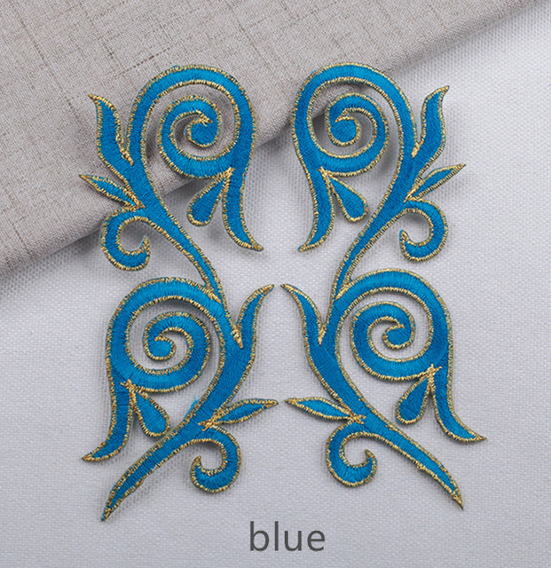 5PCS  Xiangyun embroidery cloth applique gold and silver thread ironing decal DIY ancient costume moiré cloth decal CA010