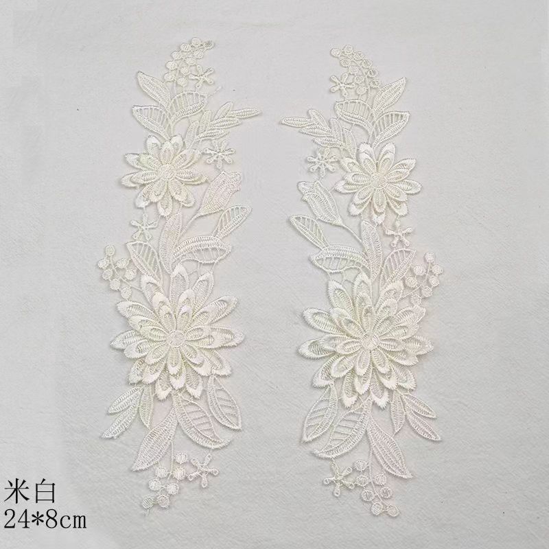 5PCS NEW 3D  Delicate Wedding Veil Head Ornaments Lace Applique Lace Trim Dress DIY Lace Accessories DA016